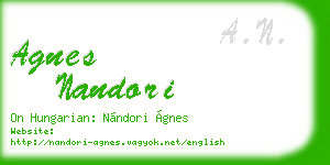 agnes nandori business card